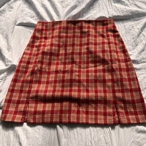 Brandy Melville red plaid skirt One Size